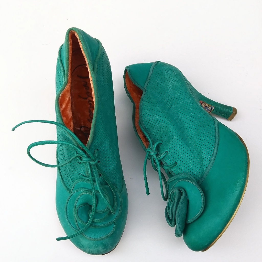Irregular Choice Green Lace Up Heels